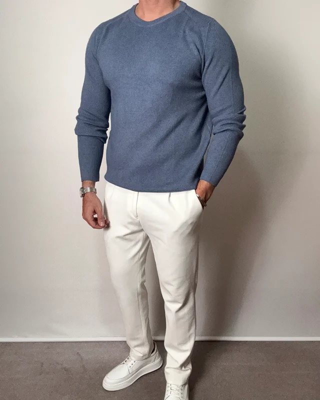 بافت یقه گرد آبی رویال