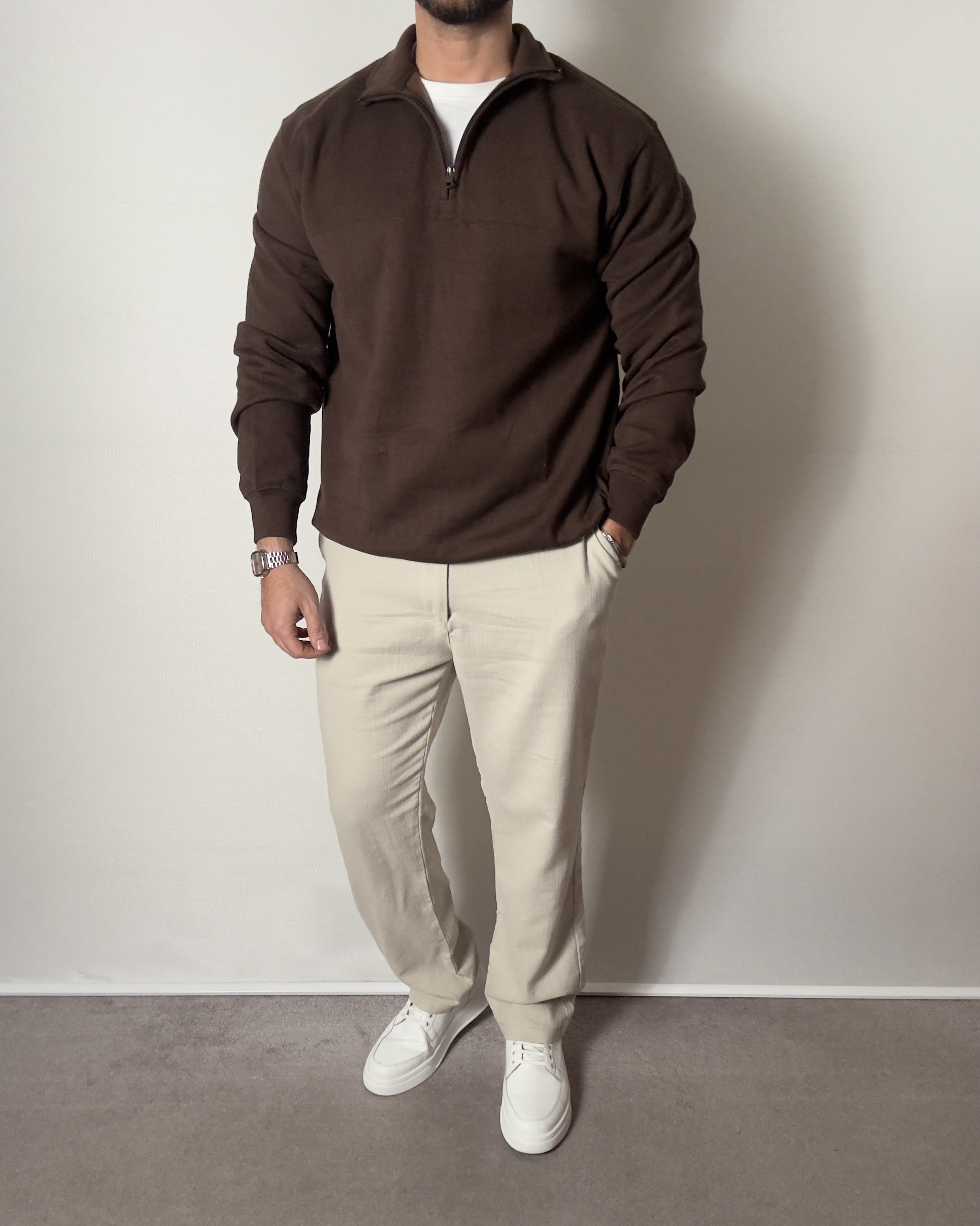 دورس نیم زیپ قهوه ای artisans